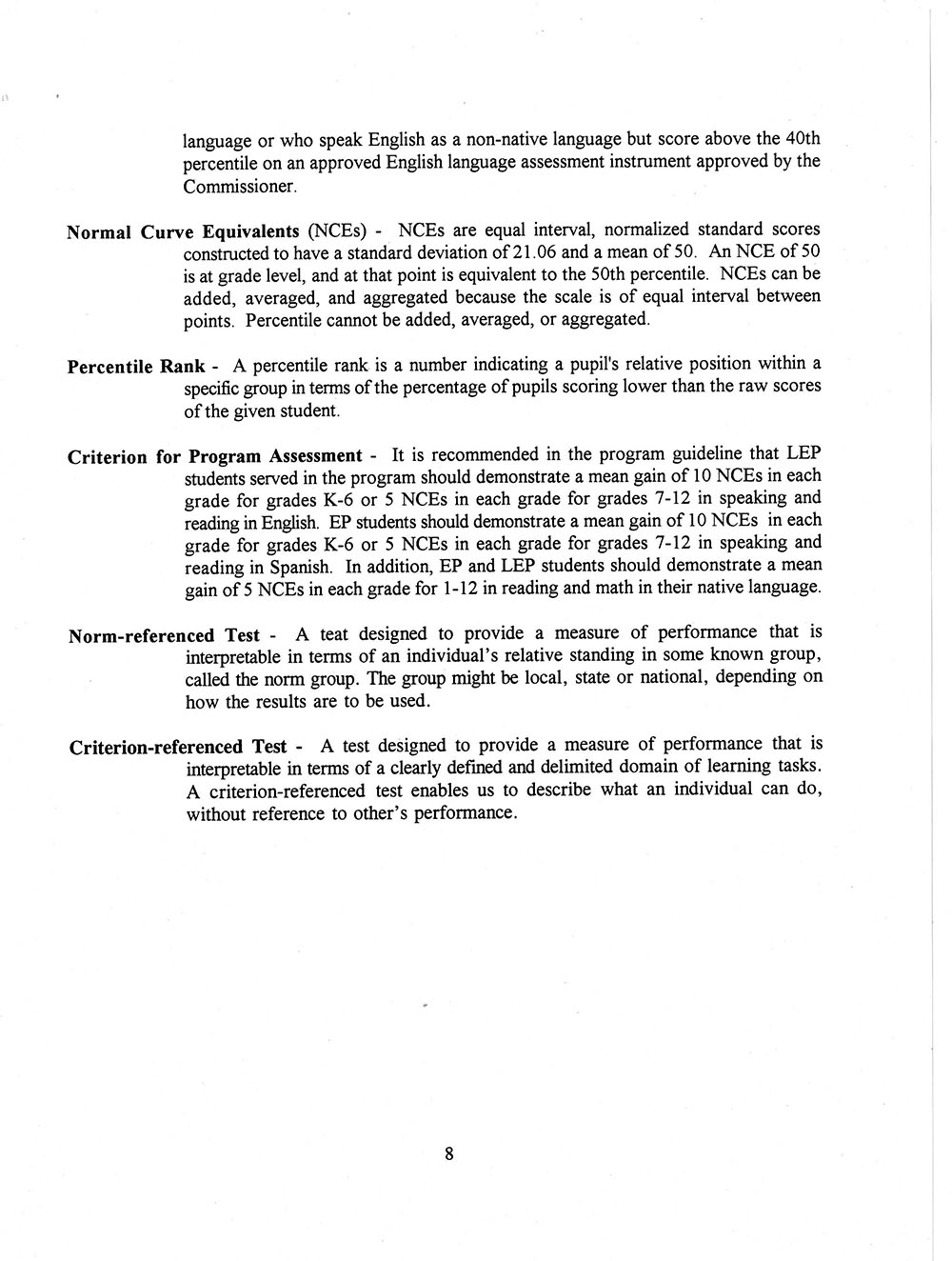 The Annual Report of the Two-Way Bilingual Education Program for the 1992 - 93 Program Year page 14