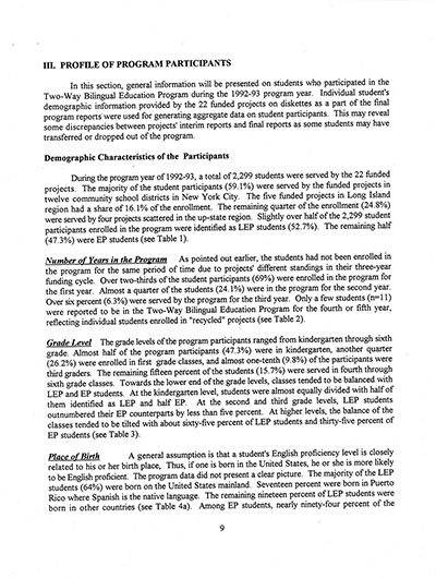 Load The Annual Report of the Two-Way Bilingual Education Program for the 1992 - 93 Program Year in Main Document Viewer