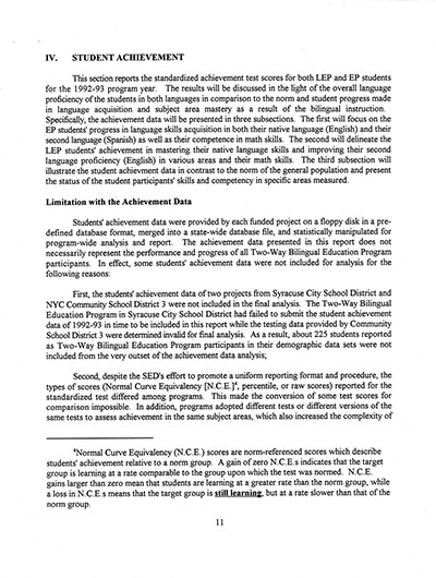 Load The Annual Report of the Two-Way Bilingual Education Program for the 1992 - 93 Program Year in Main Document Viewer