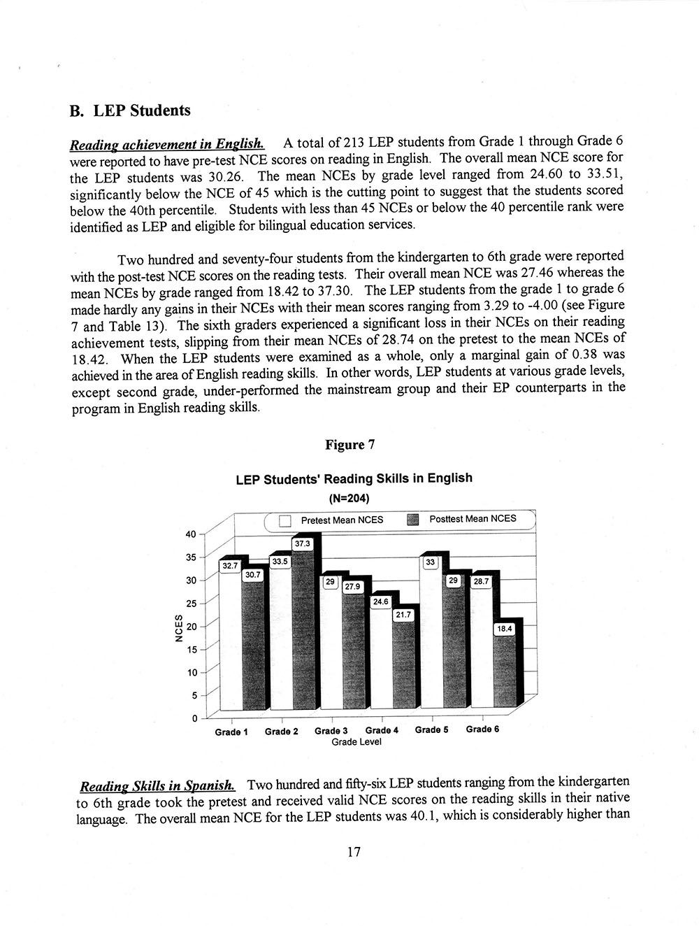 The Annual Report of the Two-Way Bilingual Education Program for the 1992 - 93 Program Year page 23