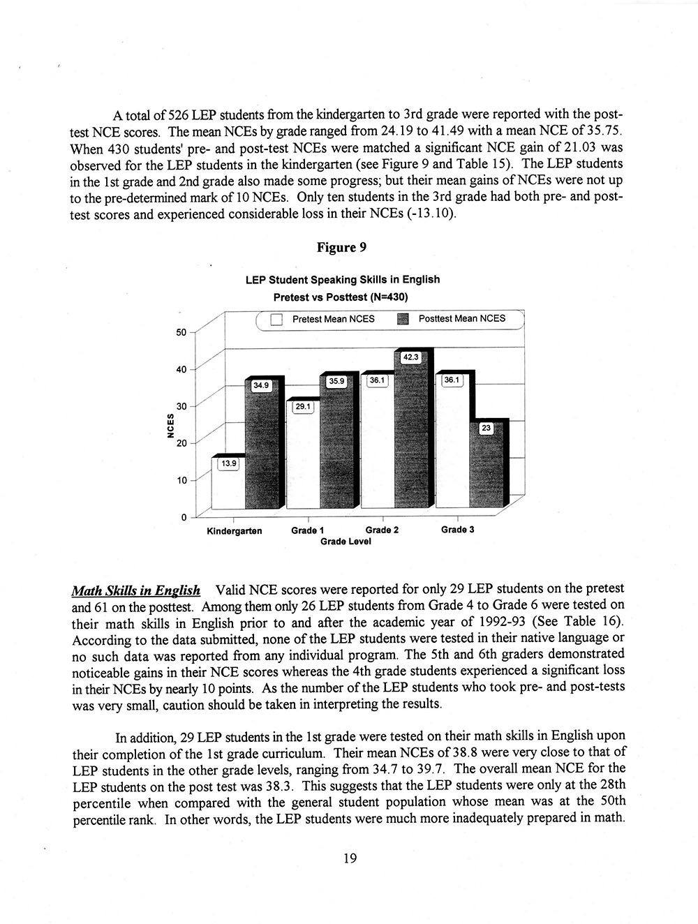 The Annual Report of the Two-Way Bilingual Education Program for the 1992 - 93 Program Year page 25