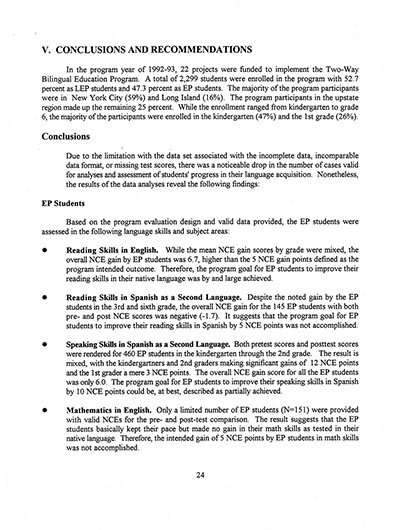 Load The Annual Report of the Two-Way Bilingual Education Program for the 1992 - 93 Program Year in Main Document Viewer