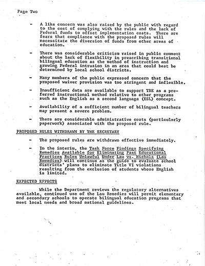 Load New York State Education Department's Reaction to the United States Education Department's Repeal of the "Lau Remedies" in Main Document Viewer