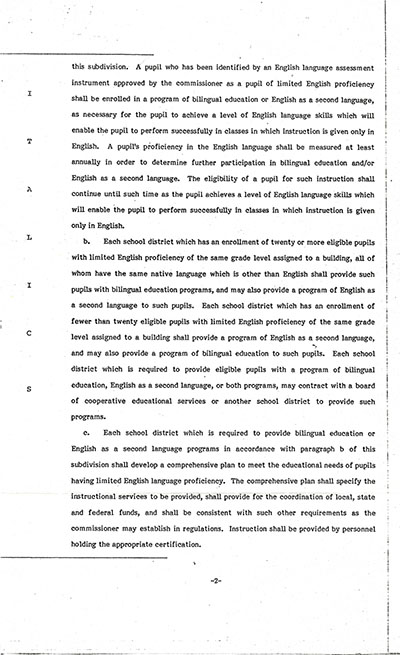 Load Memorandum Supporting Act to Require Bilingual Education in New York State in Main Document Viewer