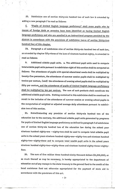 Load Memorandum Supporting Act to Require Bilingual Education in New York State in Main Document Viewer
