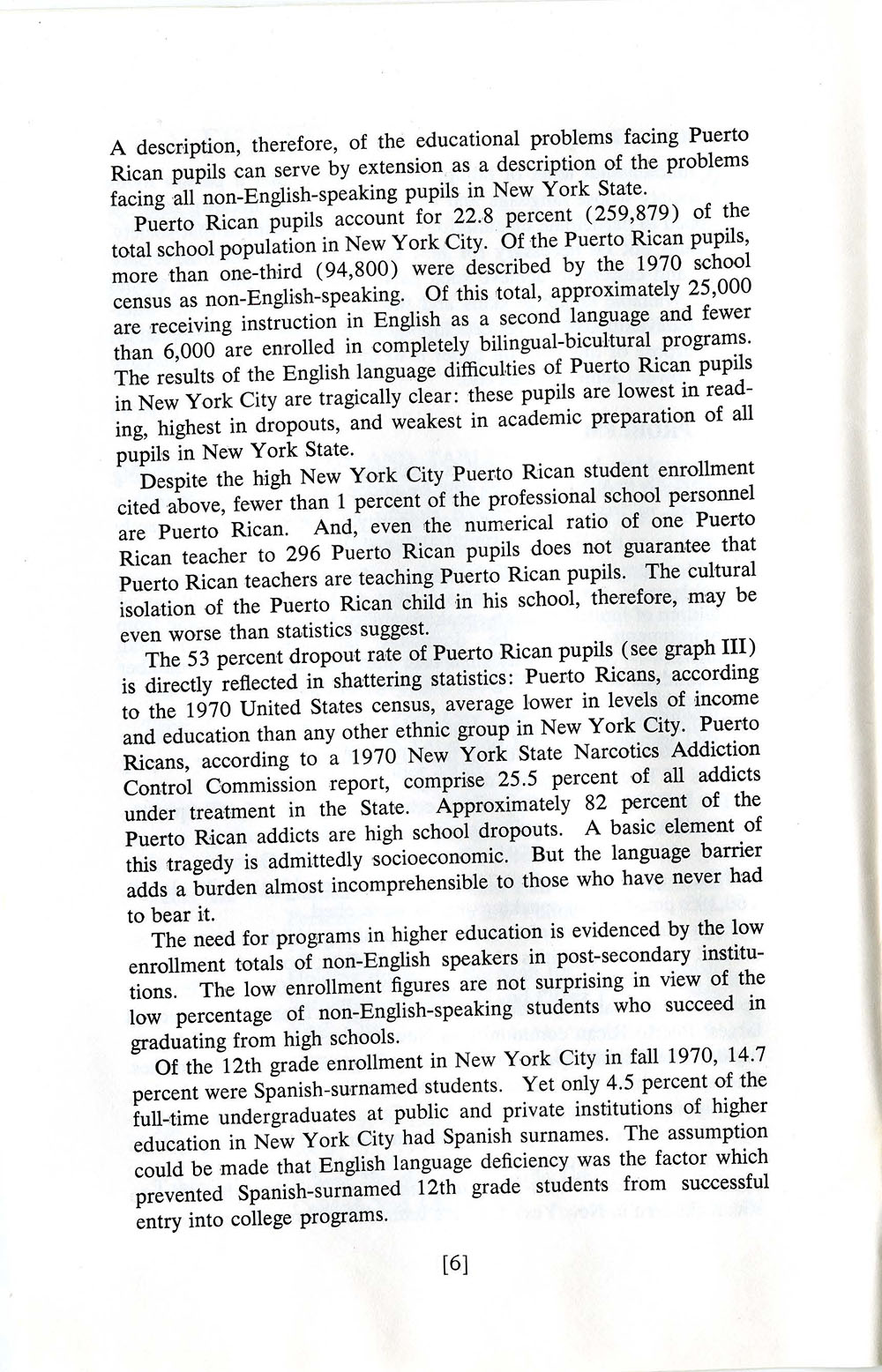 “Bilingual Education: A Statement of Policy and Proposed Action” page 6