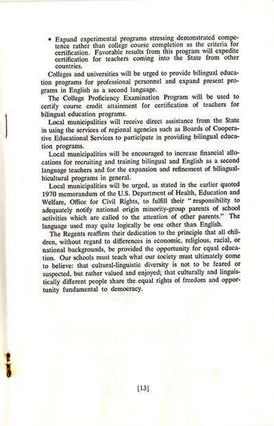 Load “Bilingual Education: A Statement of Policy and Proposed Action” in Main Document Viewer