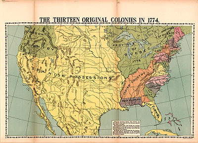 Load The Thirteen Original Colonies in 1774 in Main Document Viewer