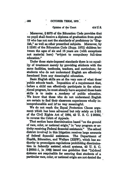 Load U.S. Reports: Lau v. Nichols in Main Document Viewer