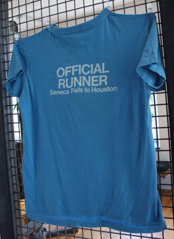 Official 1977 Seneca Falls to Houston Relay Runner Shirt and Shorts page 1