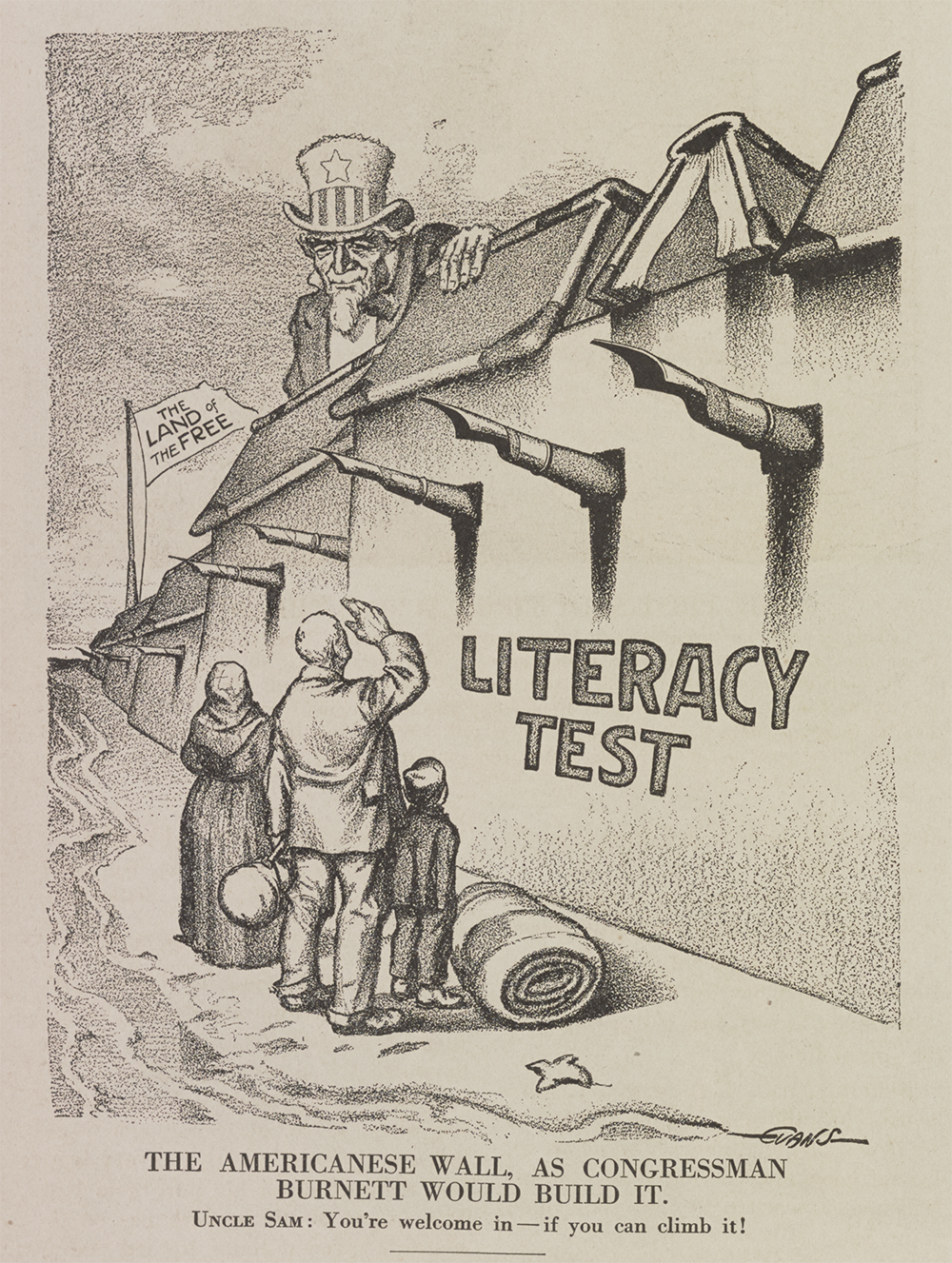 "The Americanese wall - as Congressman Burnett would build it" page 1