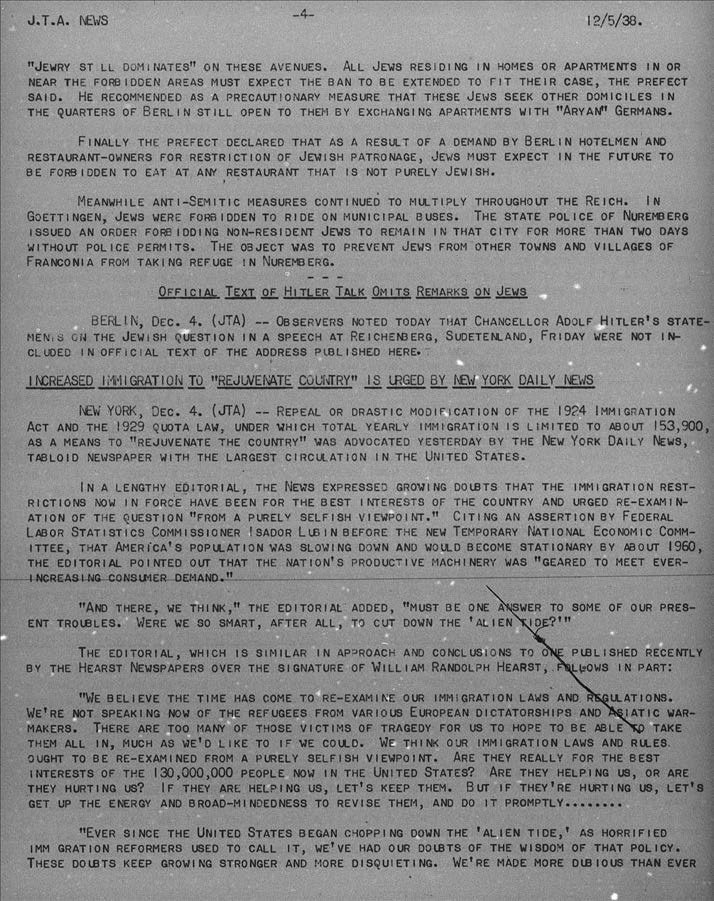 "Nazis Take Drivers' Permits from Jews; Ban Use of Central Berlin Areas"" page 2