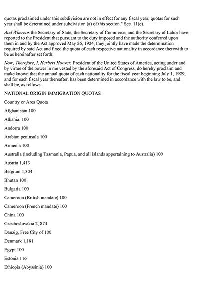 Proclamation 1872—Limiting the Immigration of Aliens Into the United States on the Basis of National Origin thumbnail page 2