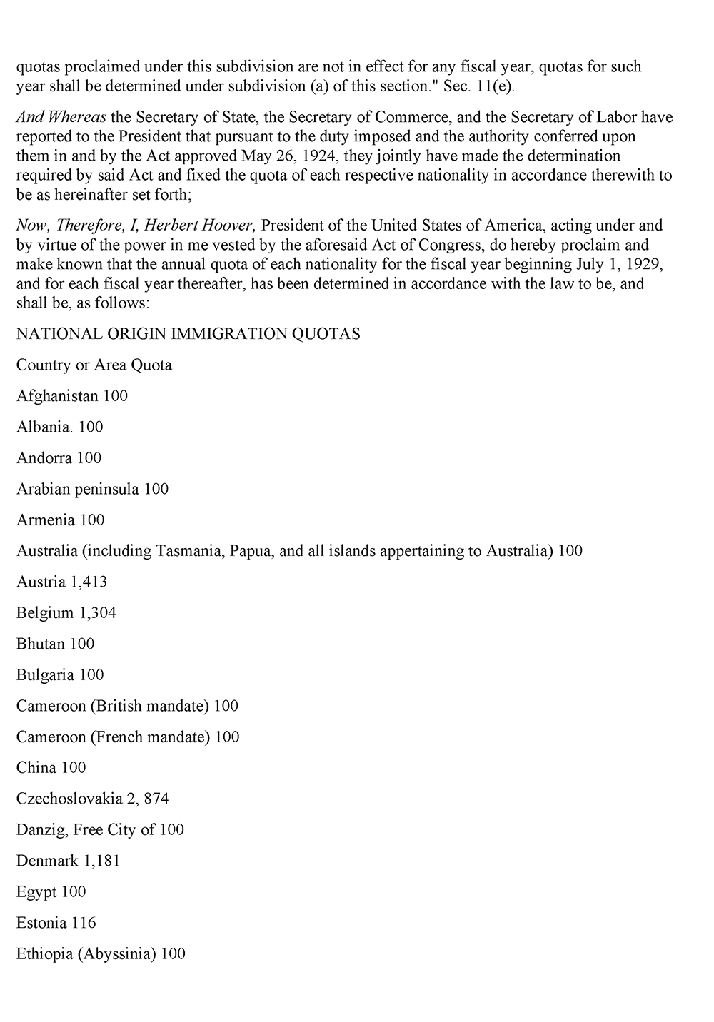 Proclamation 1872—Limiting the Immigration of Aliens Into the United States on the Basis of National Origin page 2