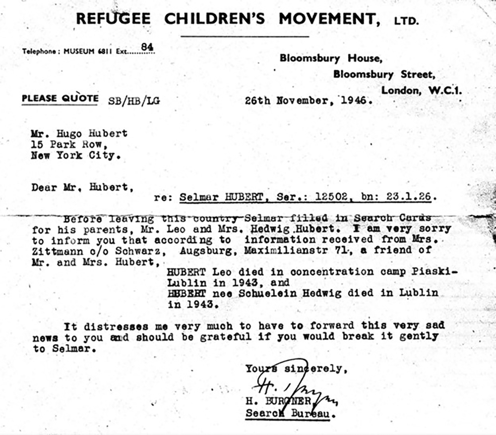 Letter from the Refugee Children's Movement page 1