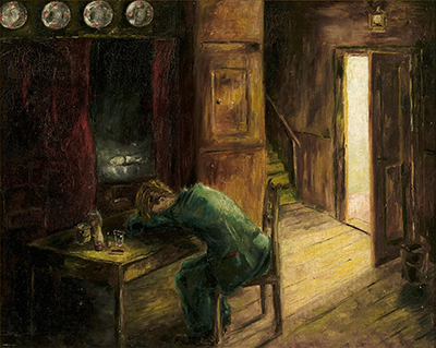 Self-Portrait of Heinz Geiringer Sitting with his Head in his Arms thumbnail page 1