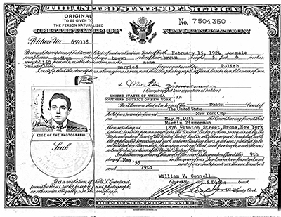 Martin [Morris] Zimmerman Certificate of Naturalization thumbnail page 1
