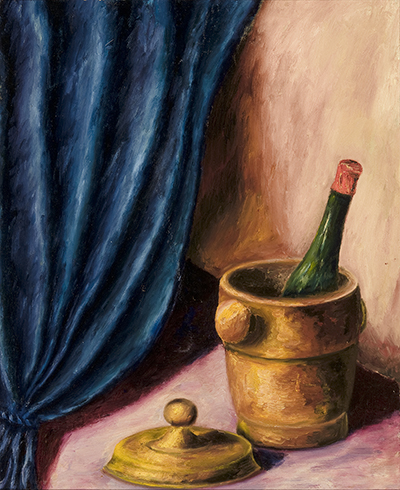 Painting, Still Life with Wine Bottle by Heinz Geiringer thumbnail page 1