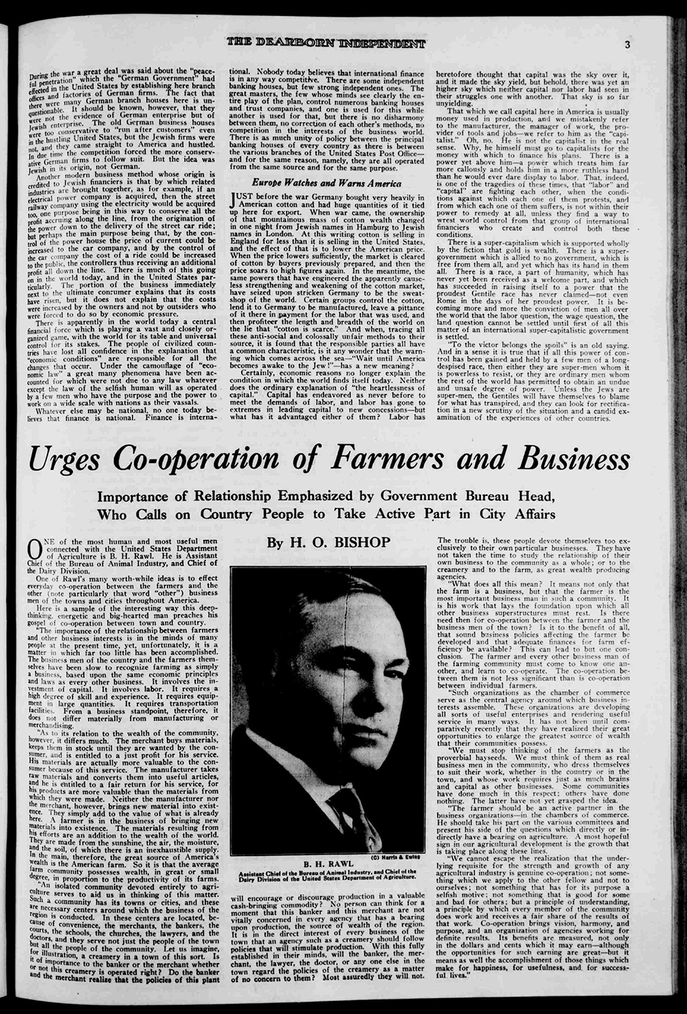 Article from "The Dearborn Independent," May 22 1920, "The International Jew: The World's Problem" page 3