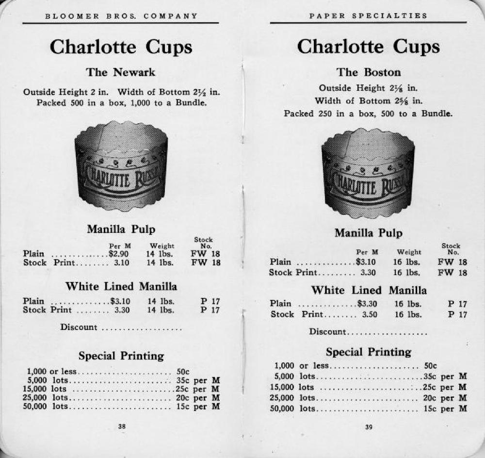 Bloomer Brothers Catalog of Paper Specialties, c. 1913 page 22