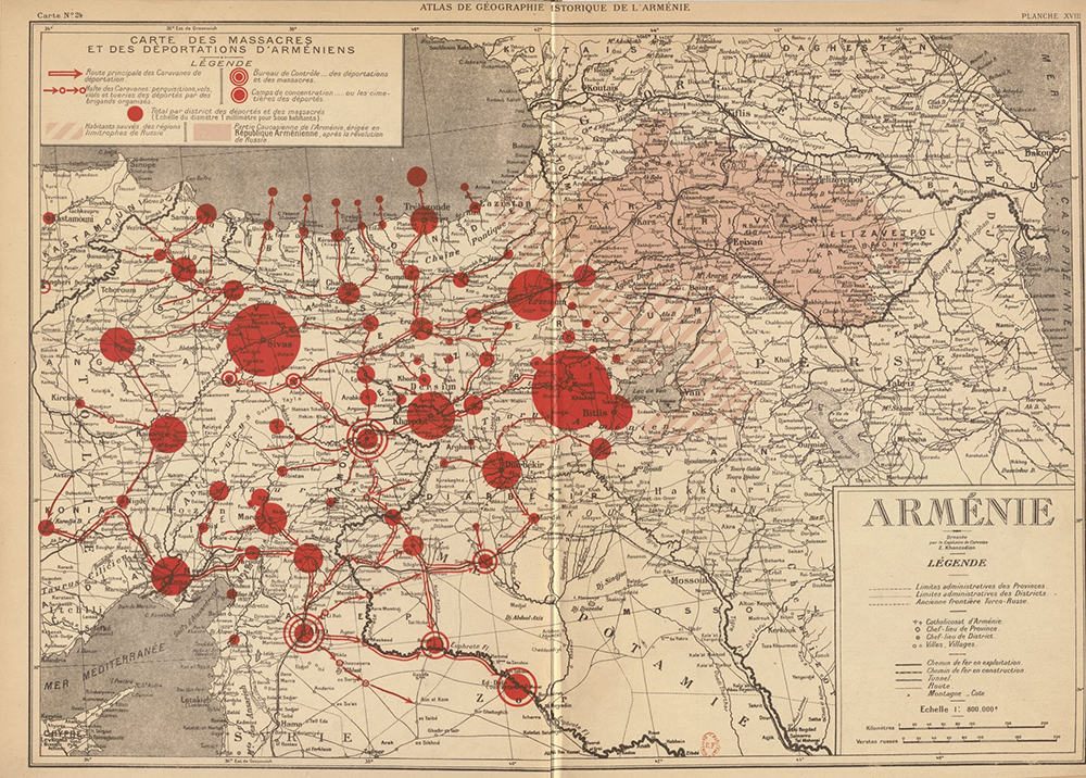 Carte des Massacres et des Déportations d'Arméniens [Map of the Massacres and the Deportations of the Armenians] page 1
