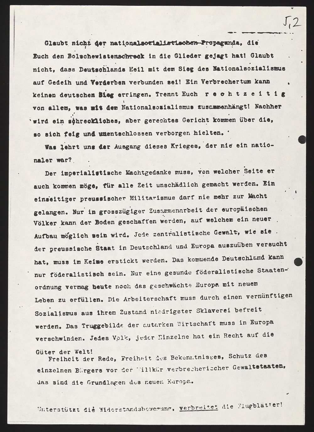 Leaflet 5 of the White Rose - Aufruf an alle Deutsche! [Call to All Germans!] page 2