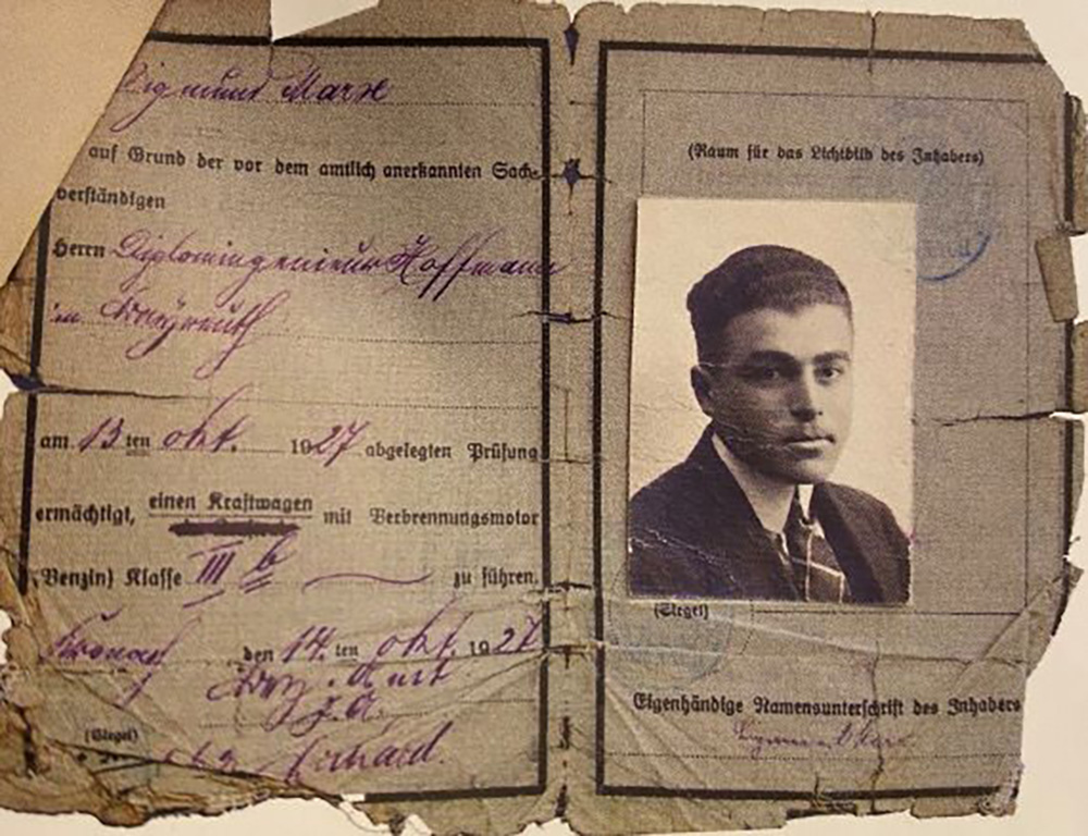 Sigmund Marx Drivers' License page 1