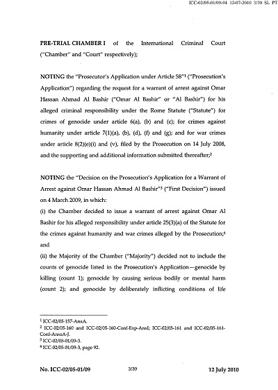 Second Decision on the Prosecution's Application for a Warrant of Arrest thumbnail page 3