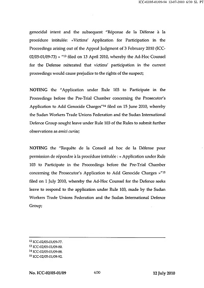 Second Decision on the Prosecution's Application for a Warrant of Arrest thumbnail page 6