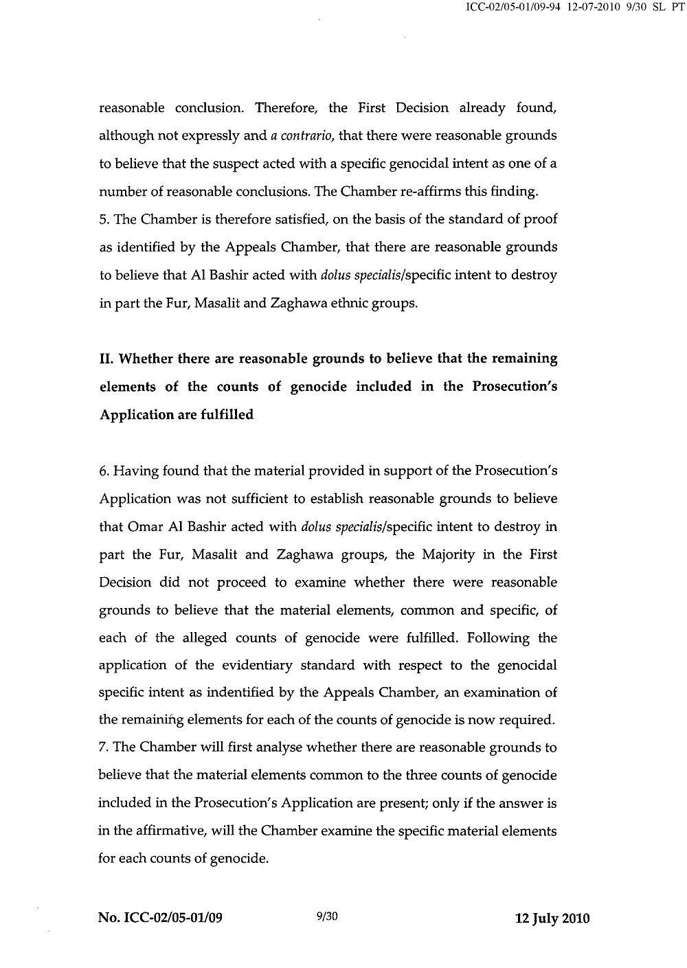 Second Decision on the Prosecution's Application for a Warrant of Arrest page 9