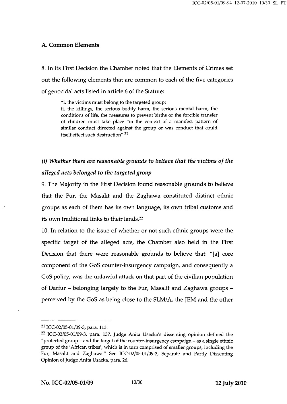 Second Decision on the Prosecution's Application for a Warrant of Arrest page 10