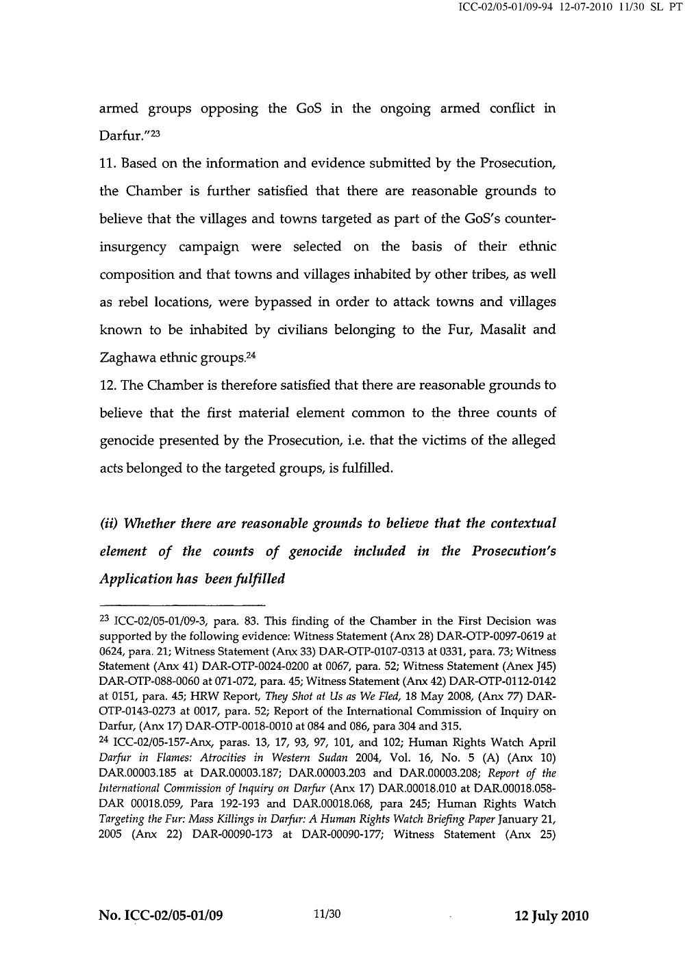 Second Decision on the Prosecution's Application for a Warrant of Arrest page 11