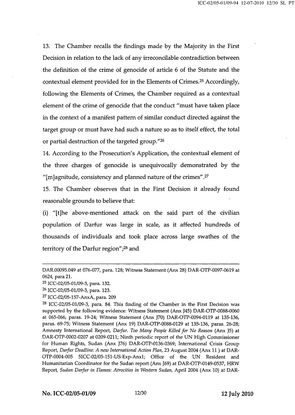 Second Decision on the Prosecution's Application for a Warrant of Arrest page 12
