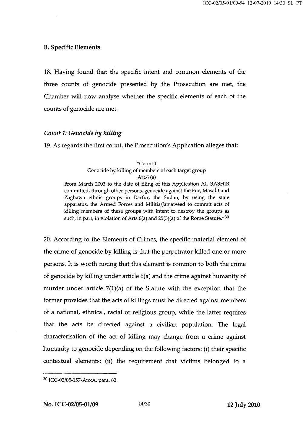 Second Decision on the Prosecution's Application for a Warrant of Arrest page 14