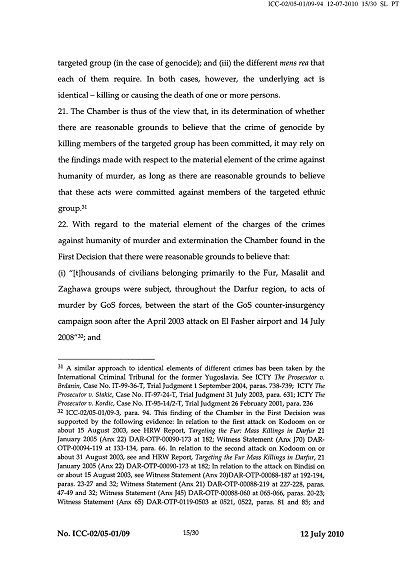 Second Decision on the Prosecution's Application for a Warrant of Arrest thumbnail page 15