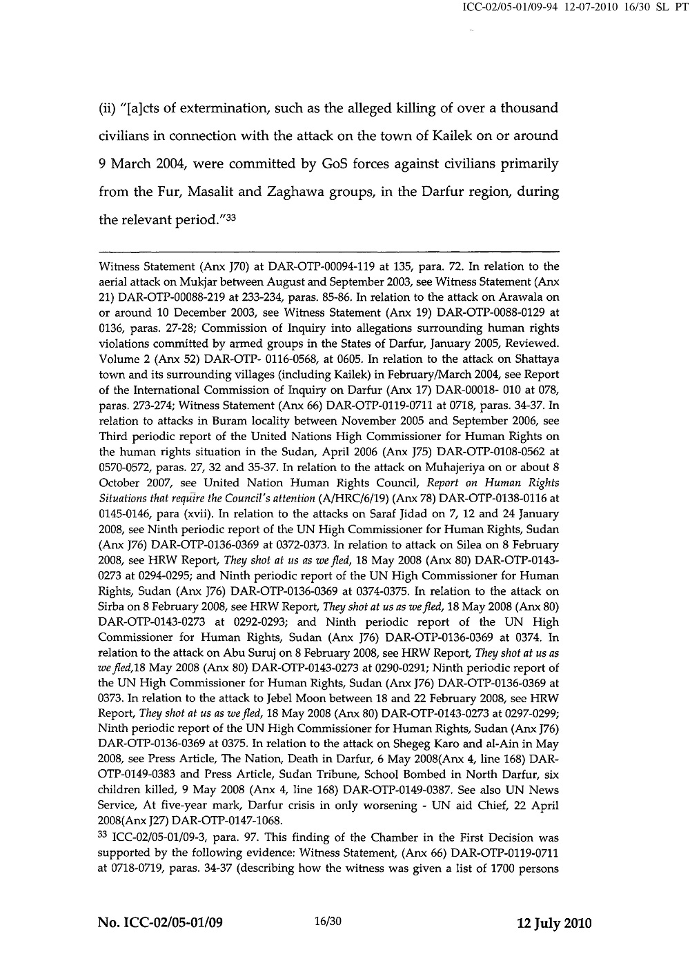 Second Decision on the Prosecution's Application for a Warrant of Arrest page 16