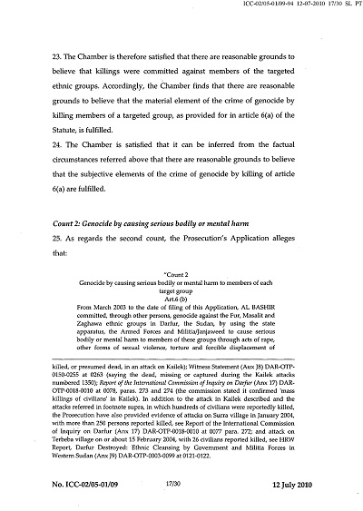 Second Decision on the Prosecution's Application for a Warrant of Arrest thumbnail page 17