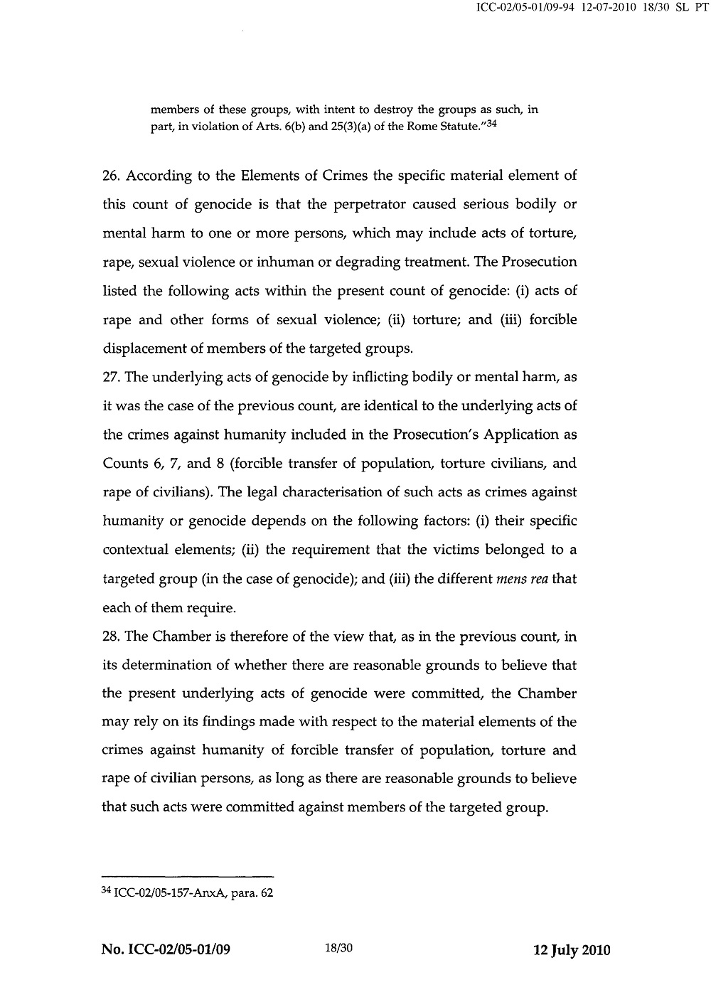 Second Decision on the Prosecution's Application for a Warrant of Arrest page 18