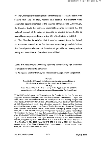 Second Decision on the Prosecution's Application for a Warrant of Arrest thumbnail page 20