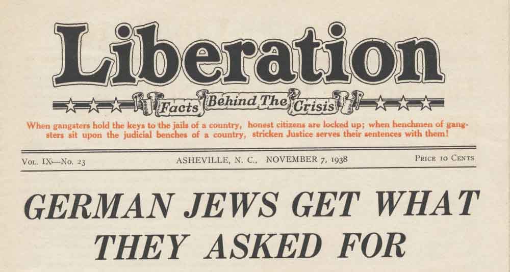 Headline, "German Jews Get What They Asked For" page 1