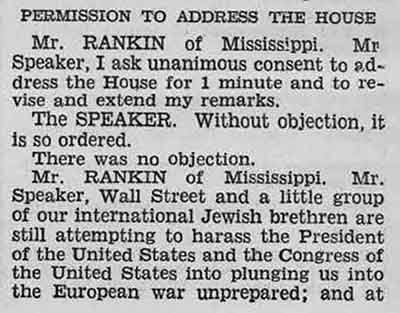 Congressman John Rankin’s (D-Miss) Remarks Concerning Neutrality in World War II thumbnail page 1