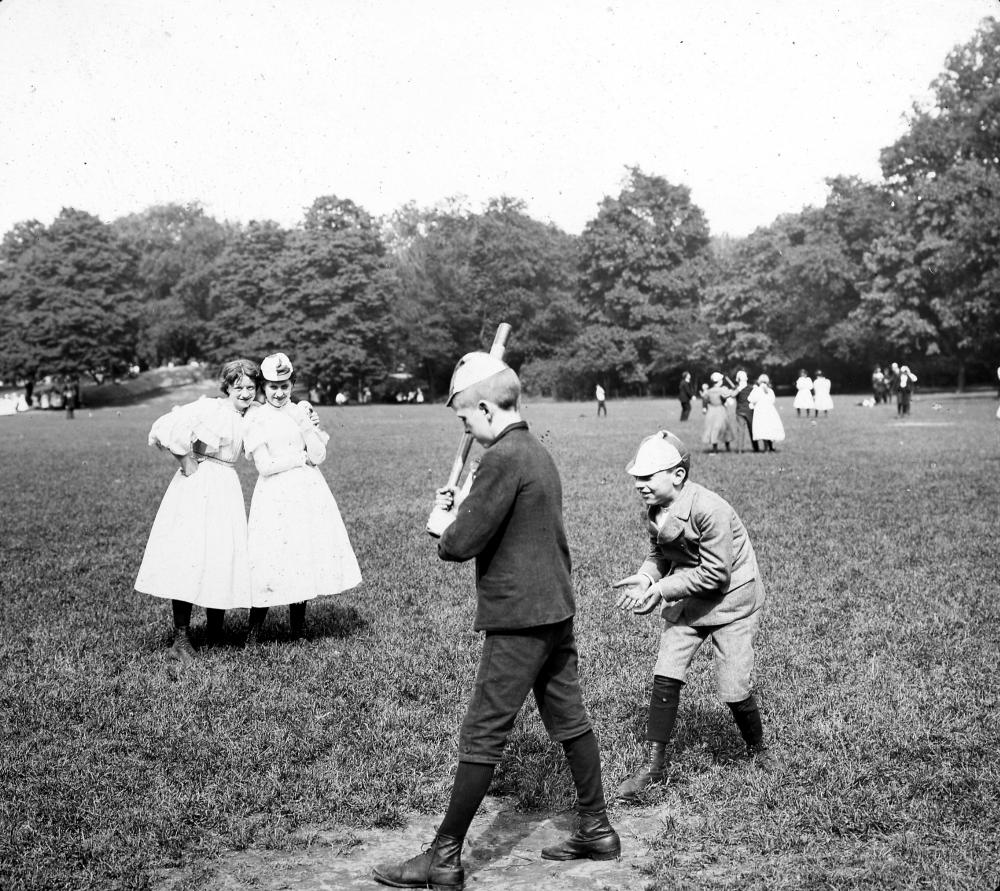 Children Play Baseball in Central Park, New York City, c. 1900 page 1