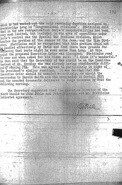 "Memorandum for the Secretary's Files" concerning saving the remaining Jews of Europe thumbnail page 3