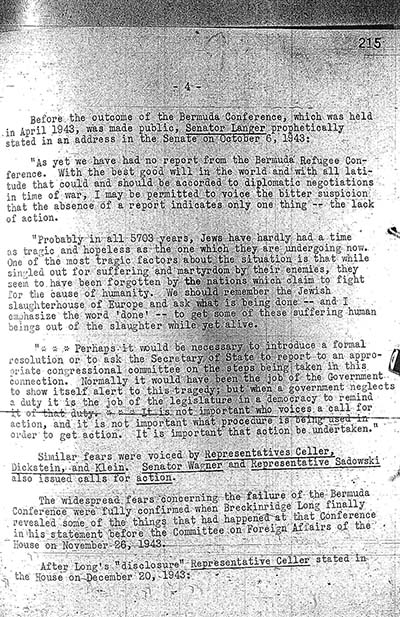 "Report to the Secretary on the Acquiescence of This Government in the Murder of the Jews" thumbnail page 4