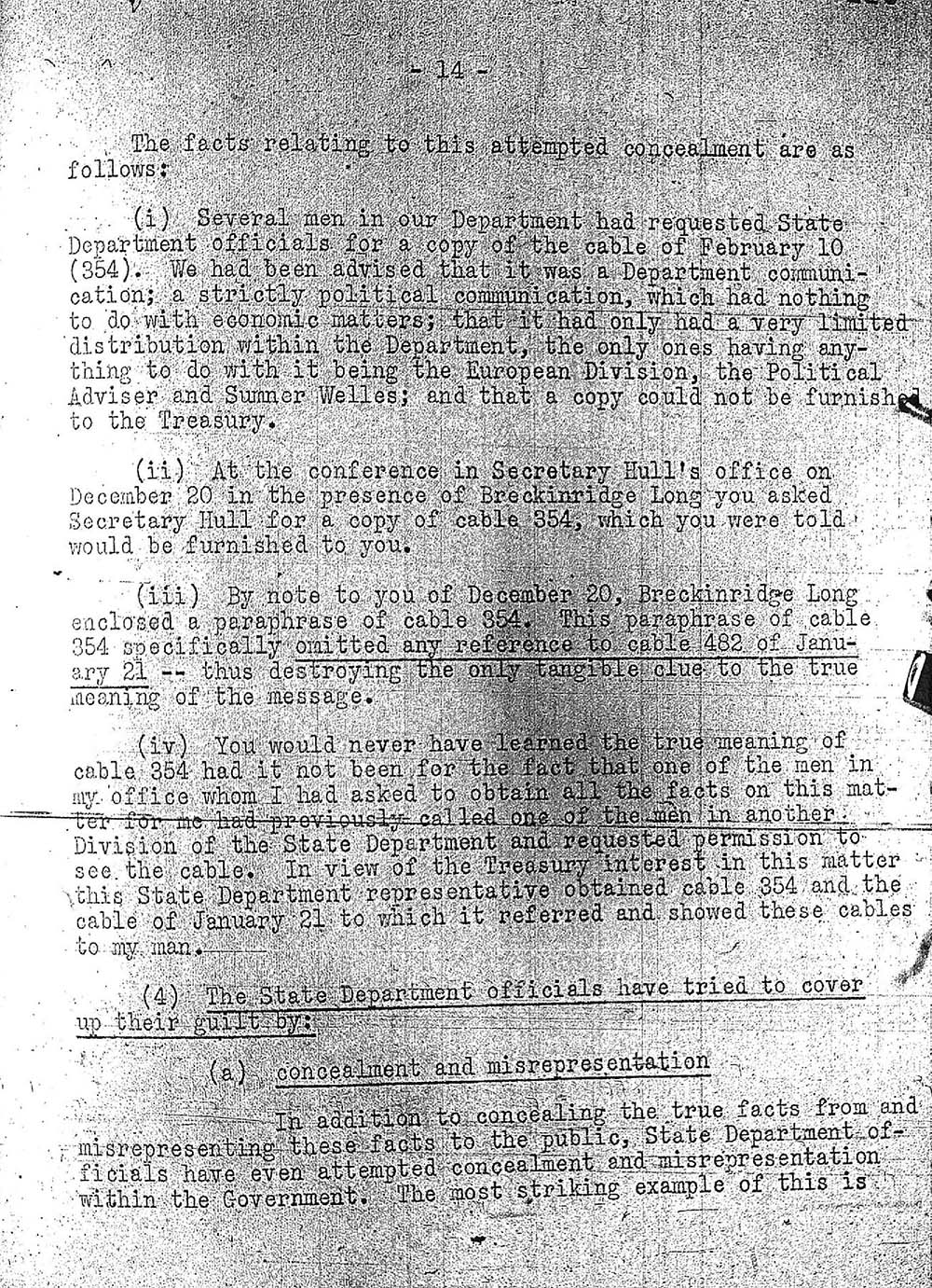 "Report to the Secretary on the Acquiescence of This Government in the Murder of the Jews" page 14