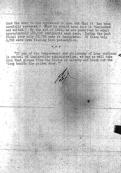 "Report to the Secretary on the Acquiescence of This Government in the Murder of the Jews" thumbnail page 18