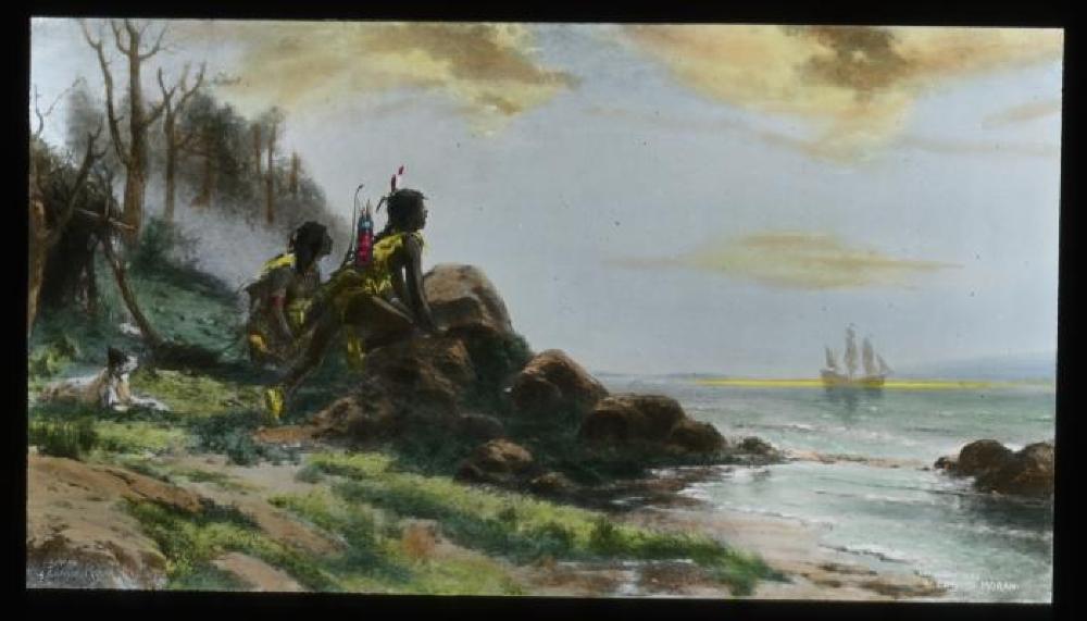 Henry Hudson Entering New York Bay, September 11, 1609, from a Painting by Edward Moran page 1