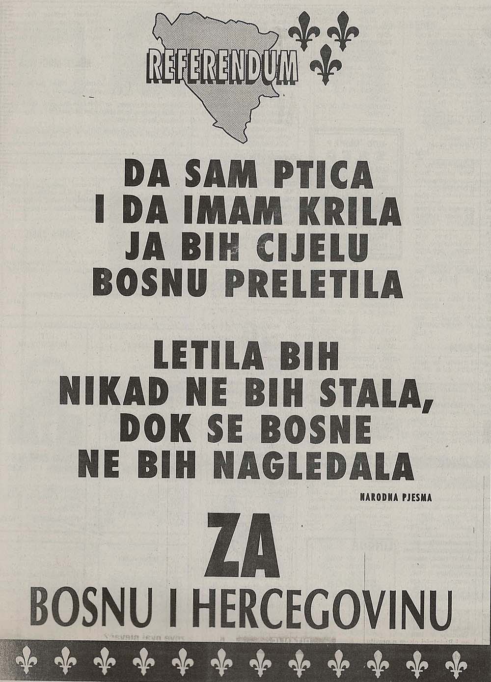 Bosnian Independence Referendum Poster page 1