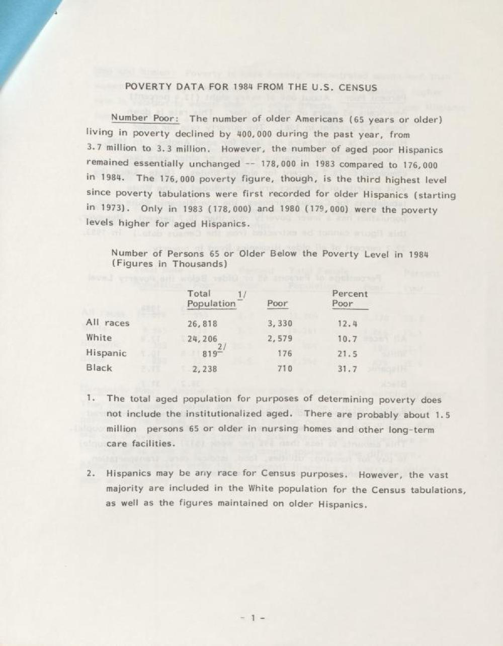 Income Fact Sheet on Older Hispanics, 1984 page 2