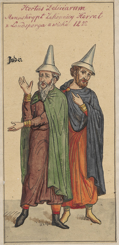 Illustration of two Jews in 12th-century costumes thumbnail page 1
